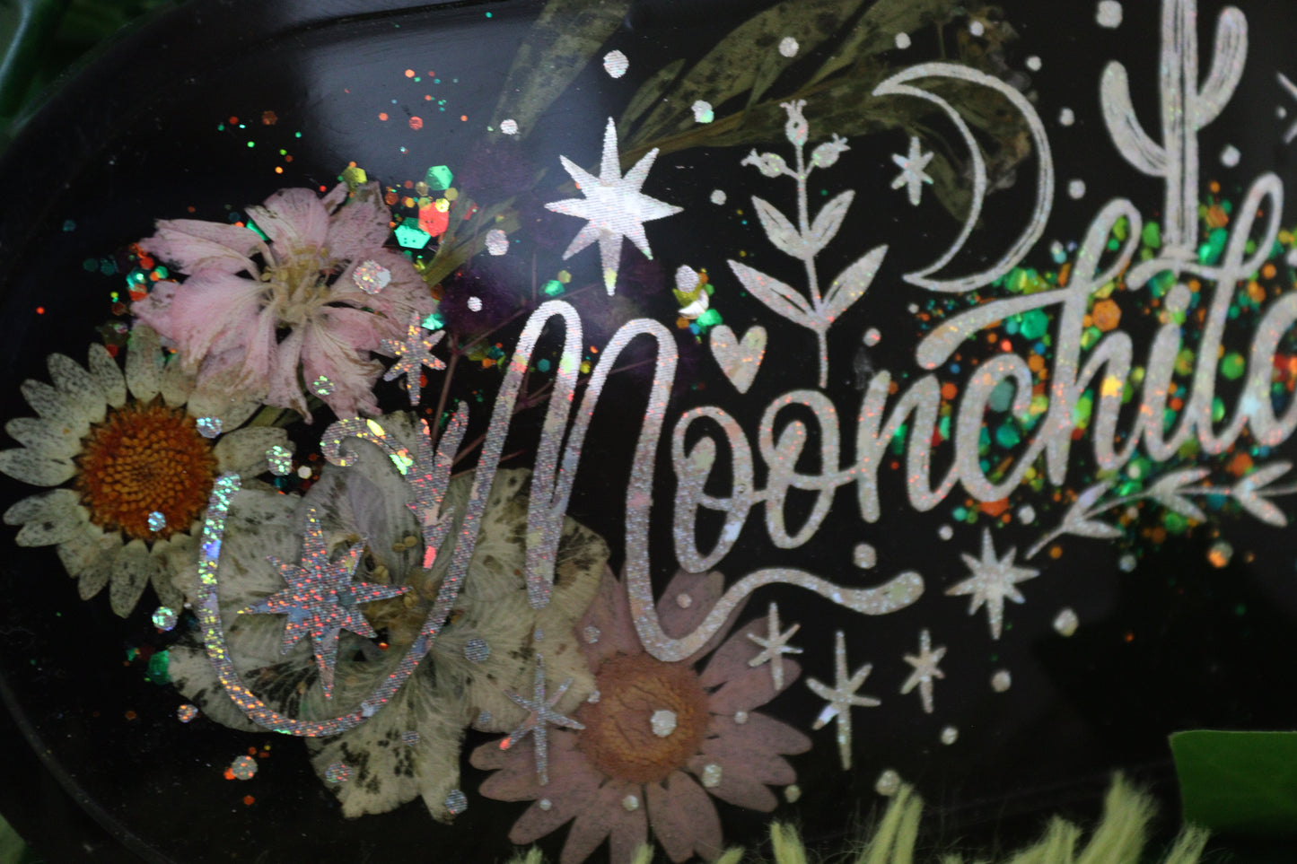 Glittery Holographic "Moonchild" Trinket Tray