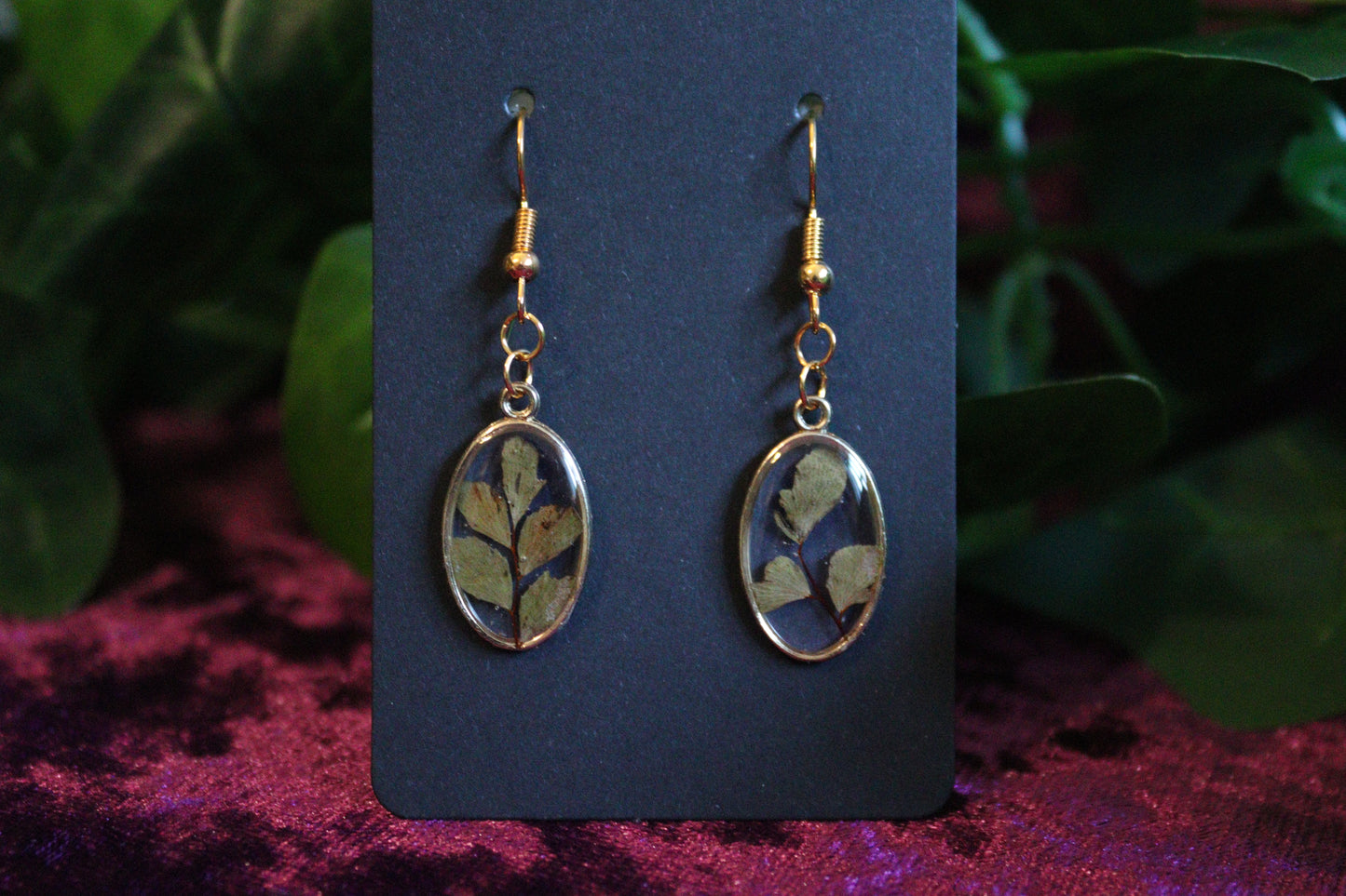 Mini Oval Floral Frame Earrings
