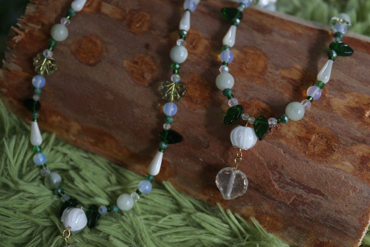 Lily of the Valley Crystal Beaded Necklaces