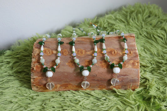 Lily of the Valley Crystal Beaded Necklaces