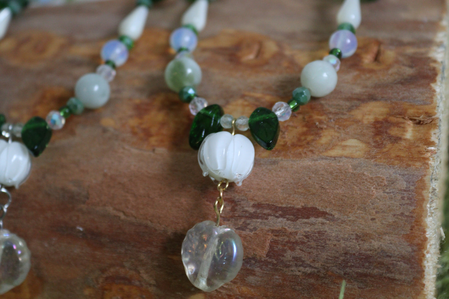 Lily of the Valley Crystal Beaded Necklaces