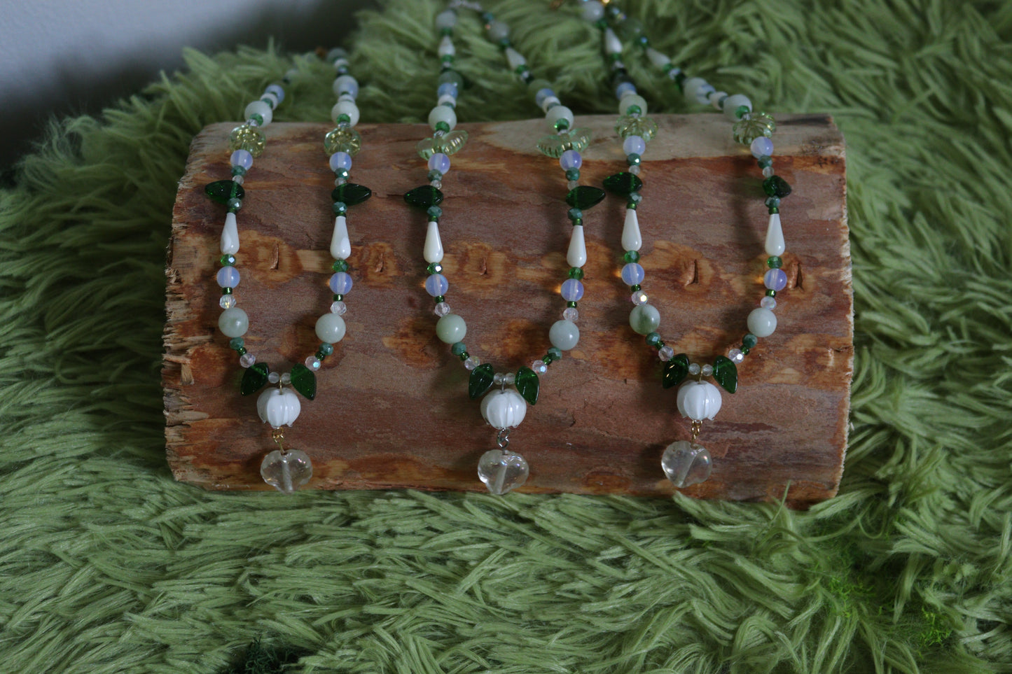 Lily of the Valley Crystal Beaded Necklaces