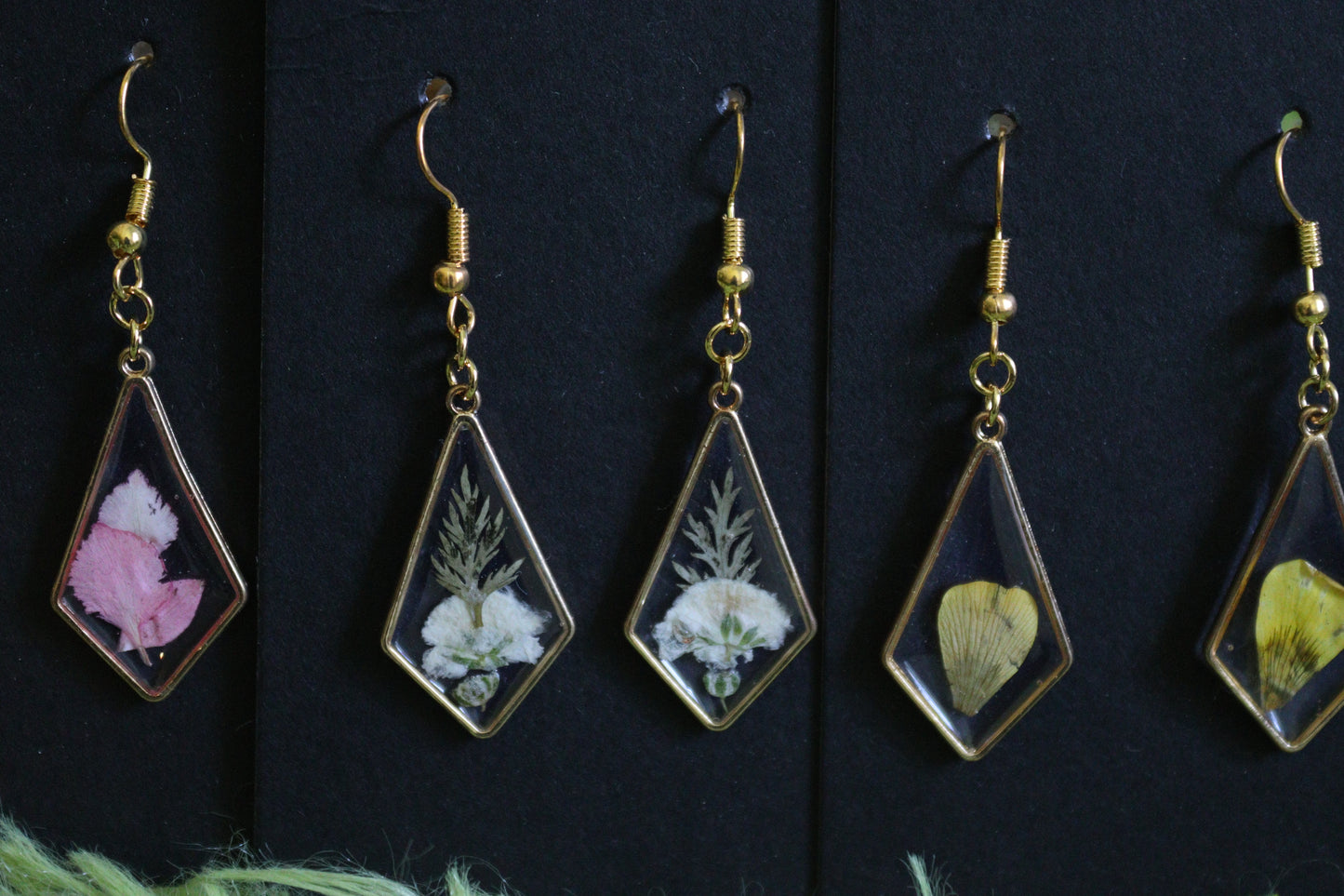 Miniature Diamond Floral Frame Earrings