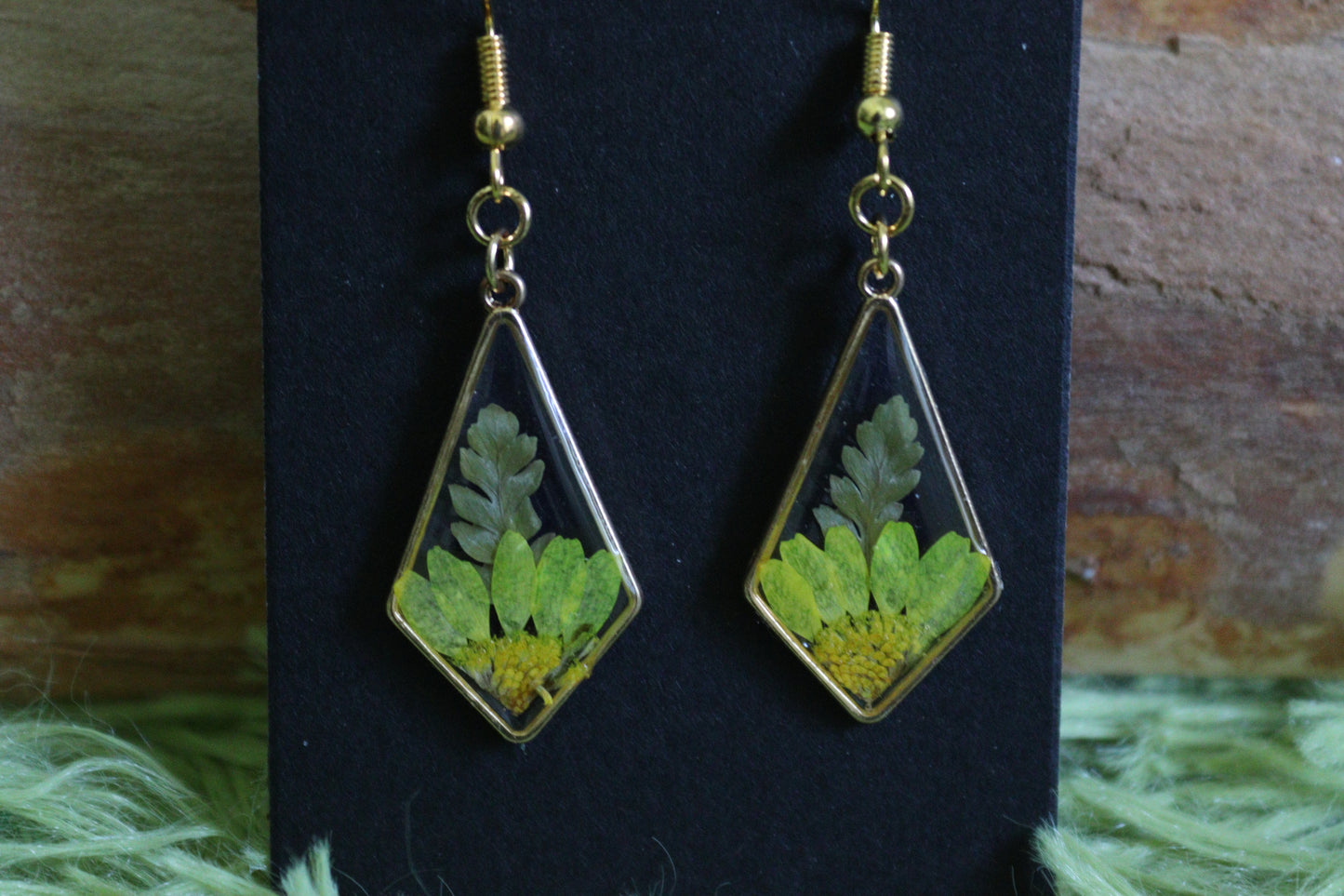 Miniature Diamond Floral Frame Earrings
