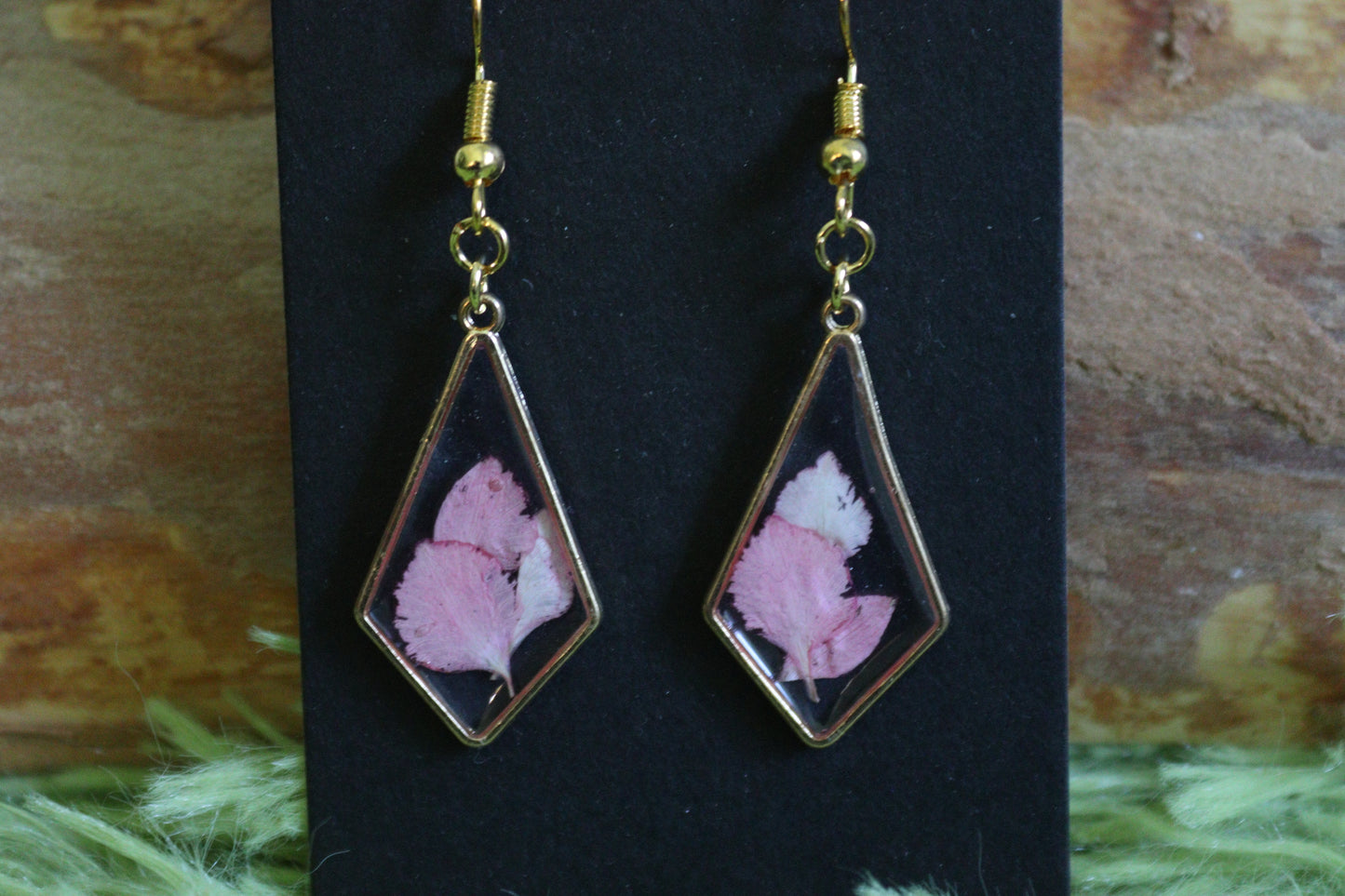 Miniature Diamond Floral Frame Earrings