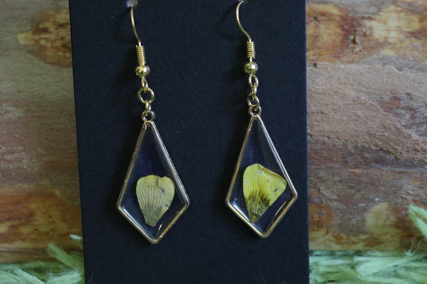 Miniature Diamond Floral Frame Earrings