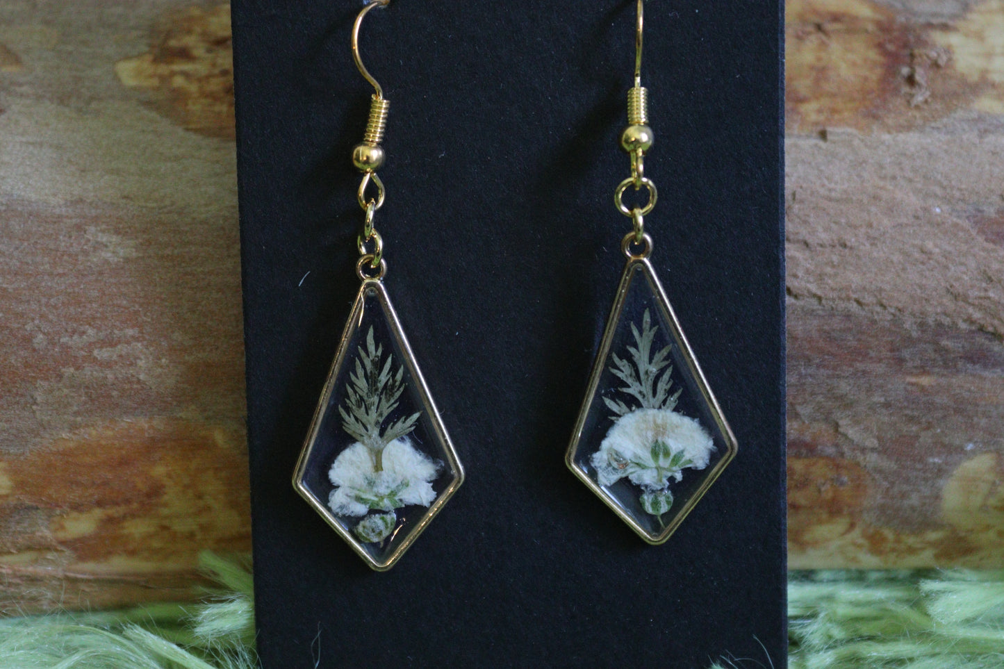 Miniature Diamond Floral Frame Earrings