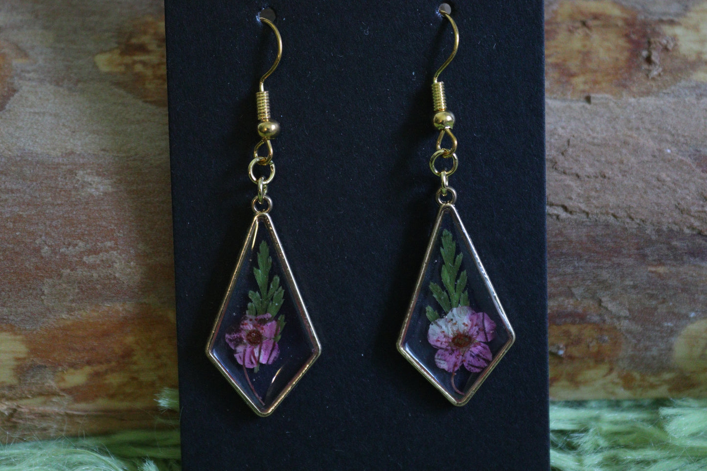 Miniature Diamond Floral Frame Earrings