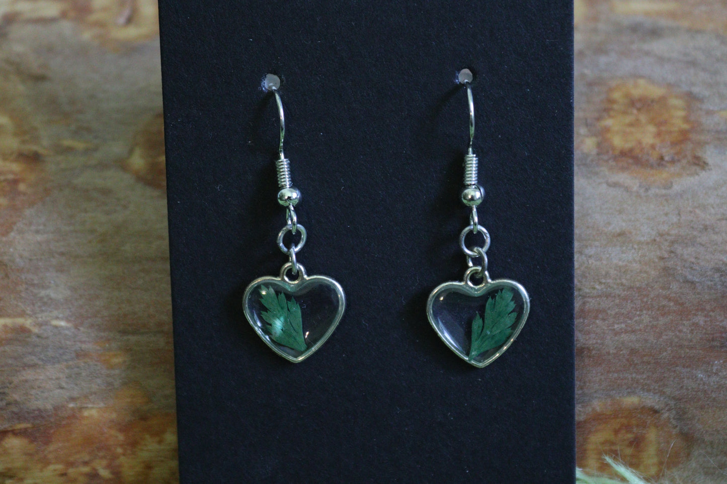 Miniature Heart Floral Frame Earrings