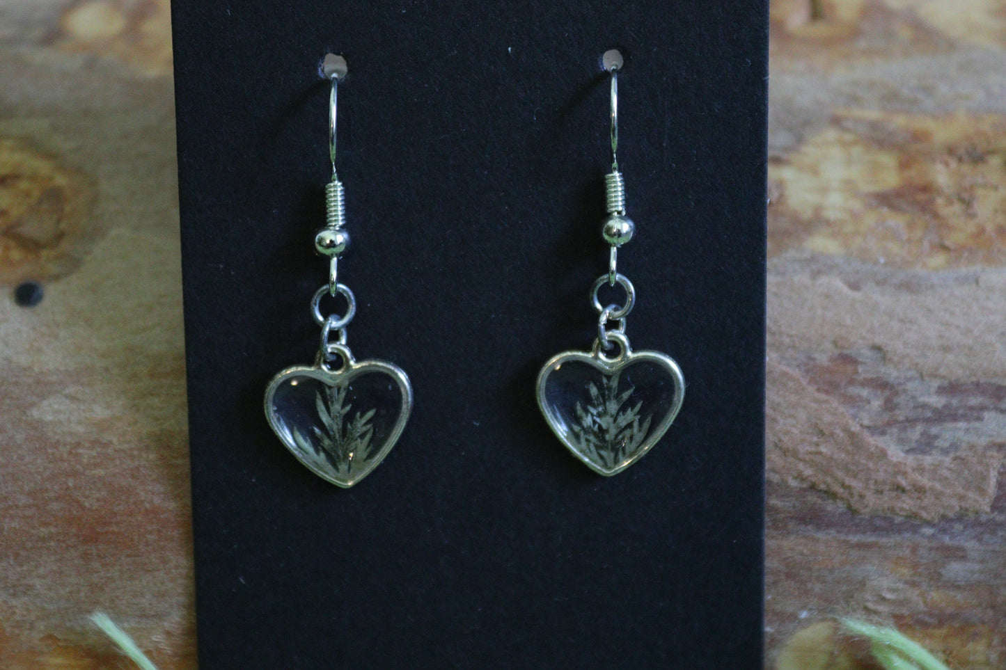 Miniature Heart Floral Frame Earrings