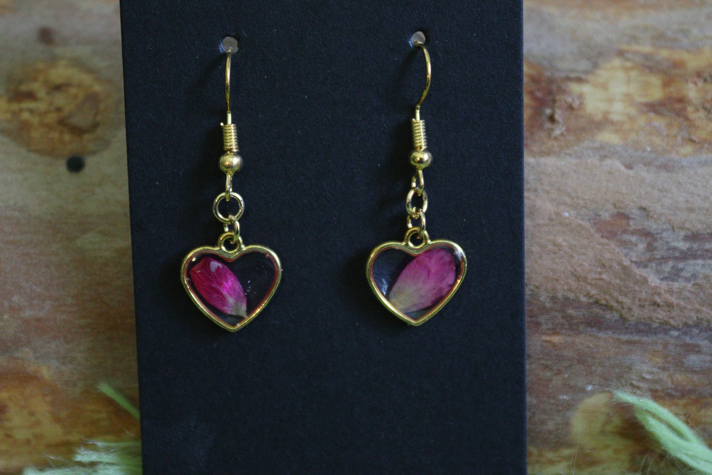 Miniature Heart Floral Frame Earrings