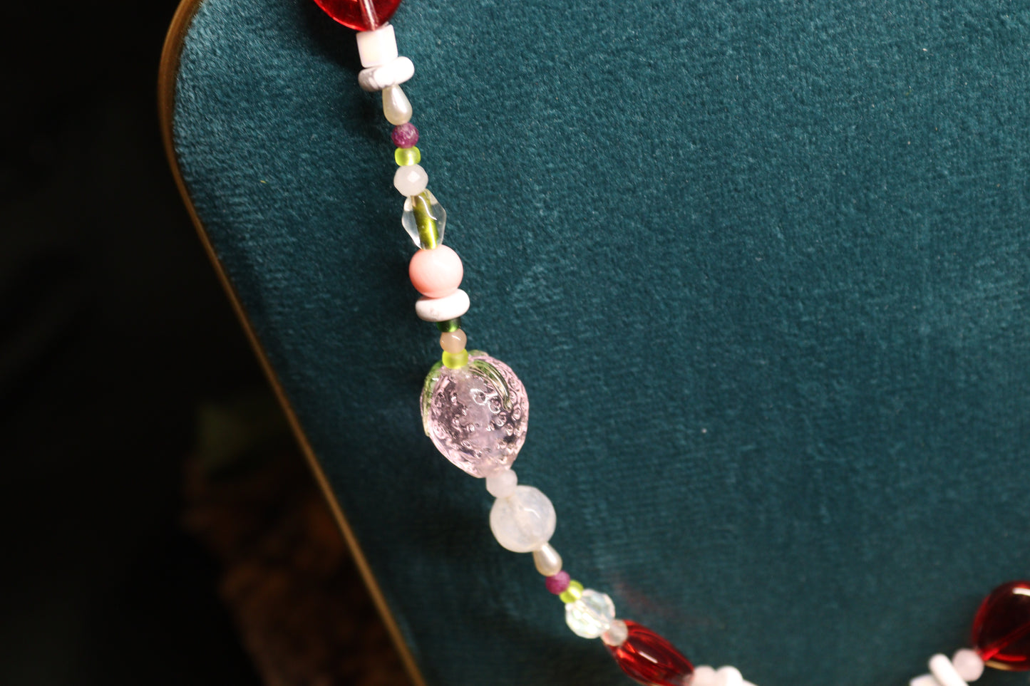 Strawberry Jam Beaded Pendants