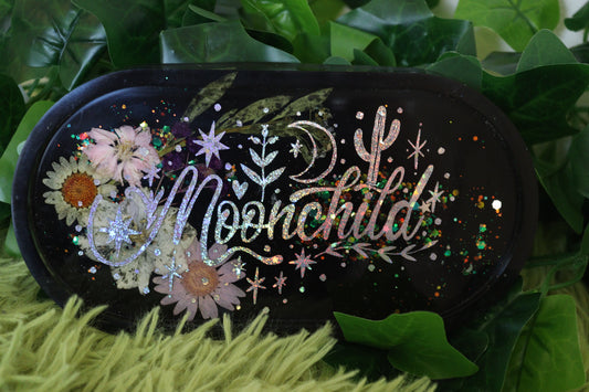 Glittery Holographic "Moonchild" Trinket Tray