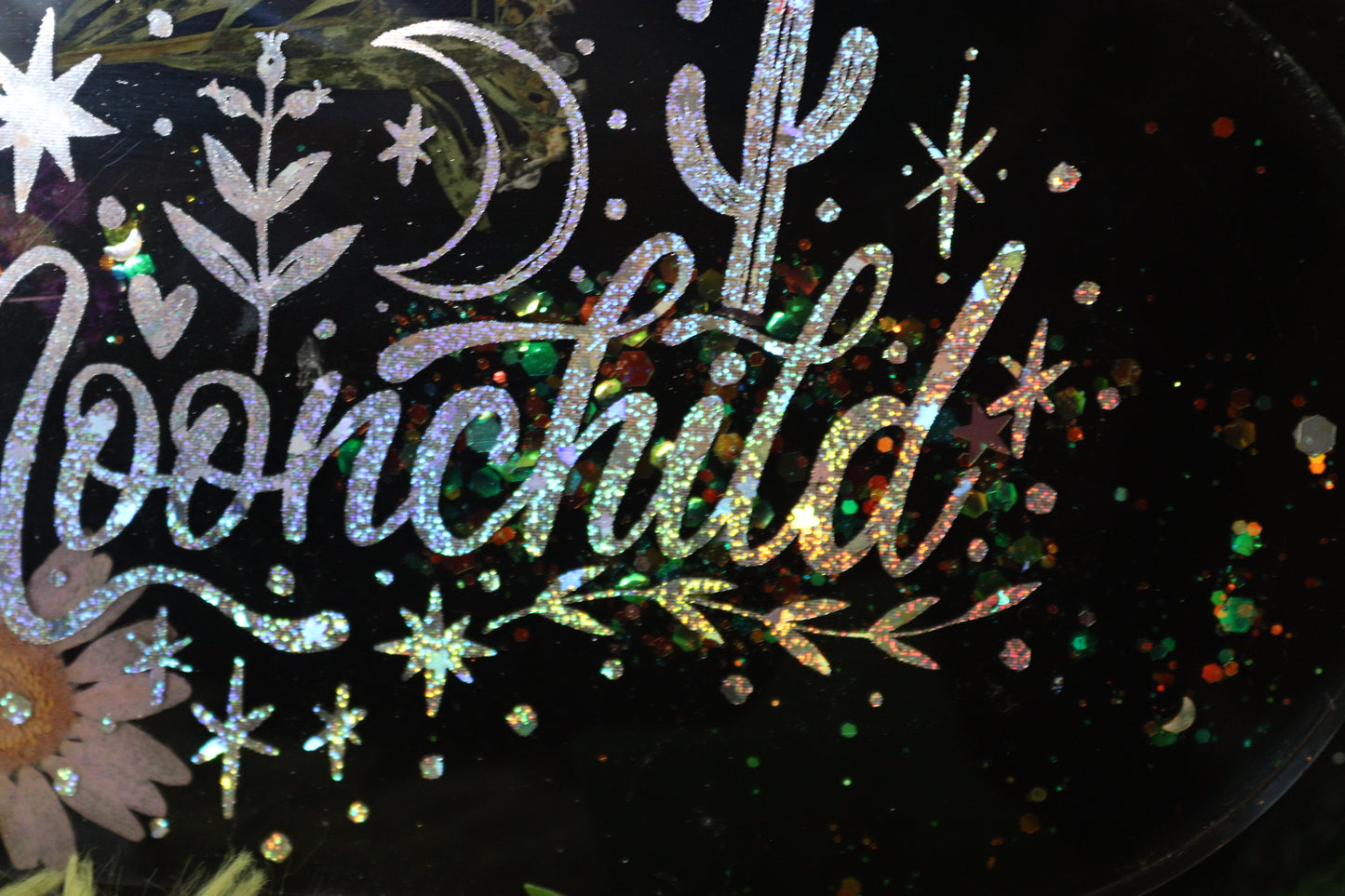 Glittery Holographic "Moonchild" Trinket Tray