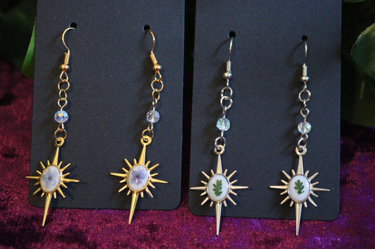 Starry Floral Frame Earrings