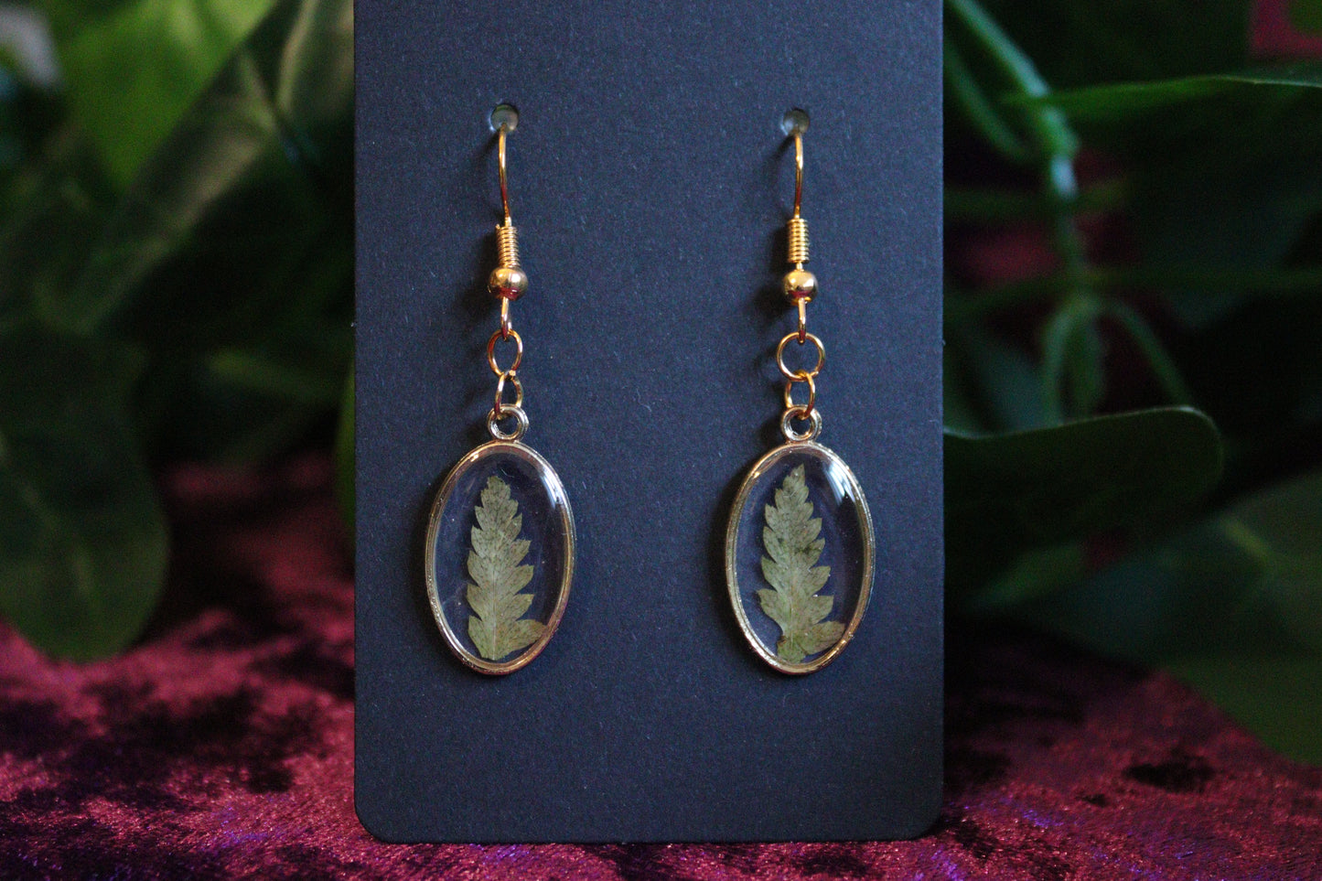 Mini Oval Floral Frame Earrings