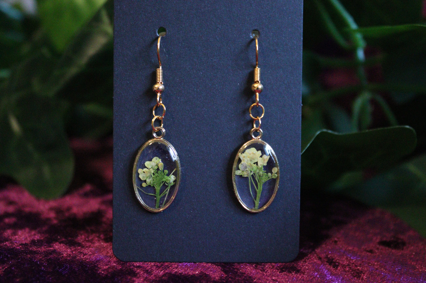 Mini Oval Floral Frame Earrings