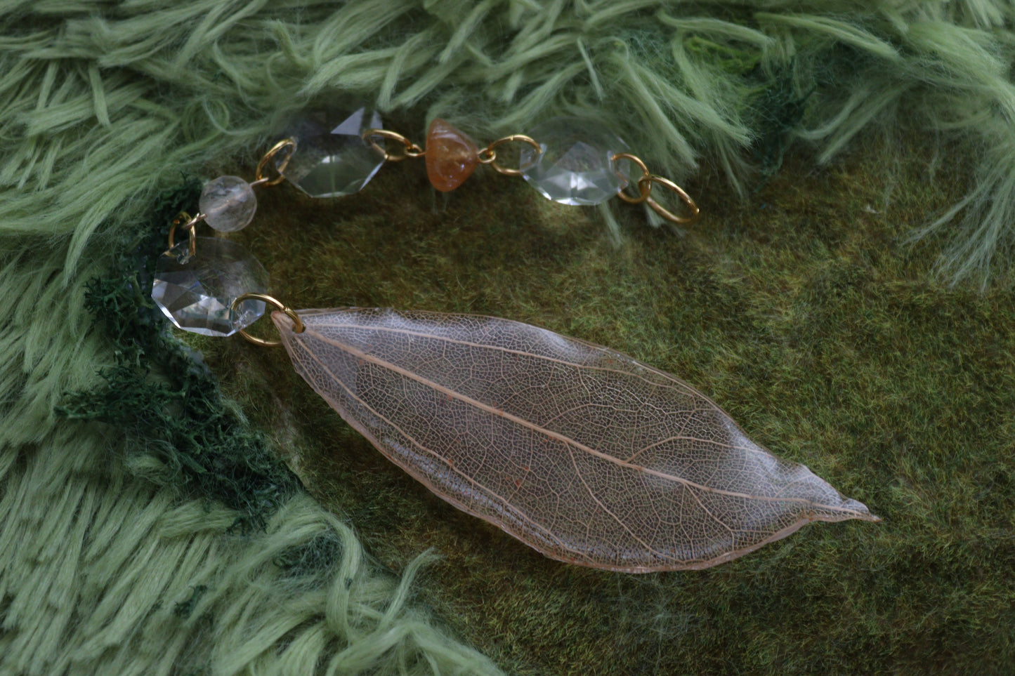 Golden Leaf Skeleton Sun Catcher