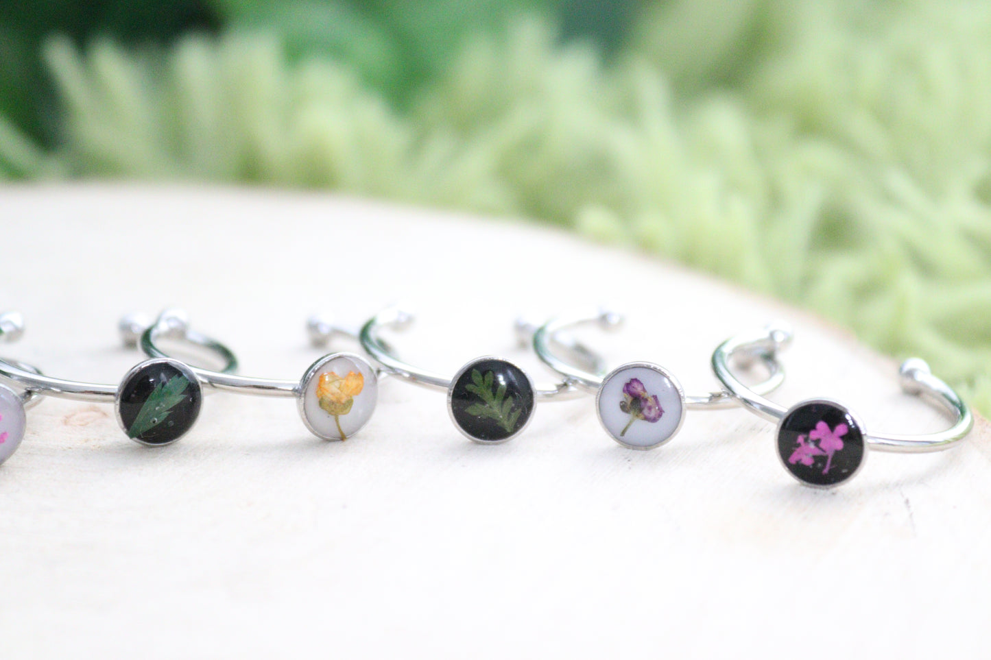 Mini Circle Floral Adjustable Rings