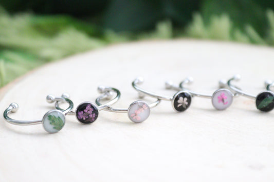 Mini Circle Floral Adjustable Rings