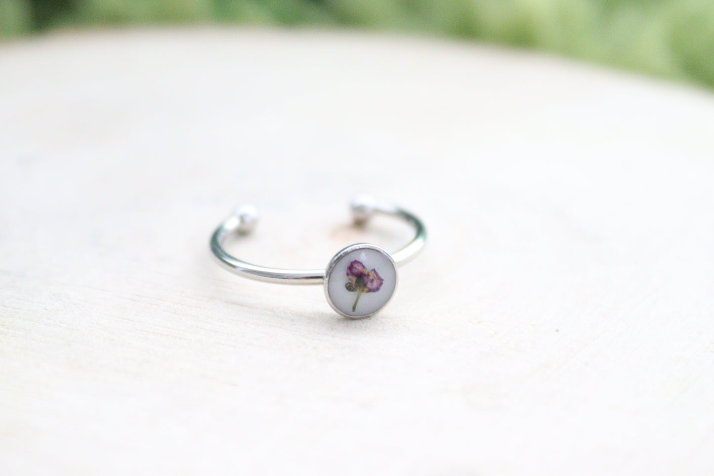 Mini Circle Floral Adjustable Rings