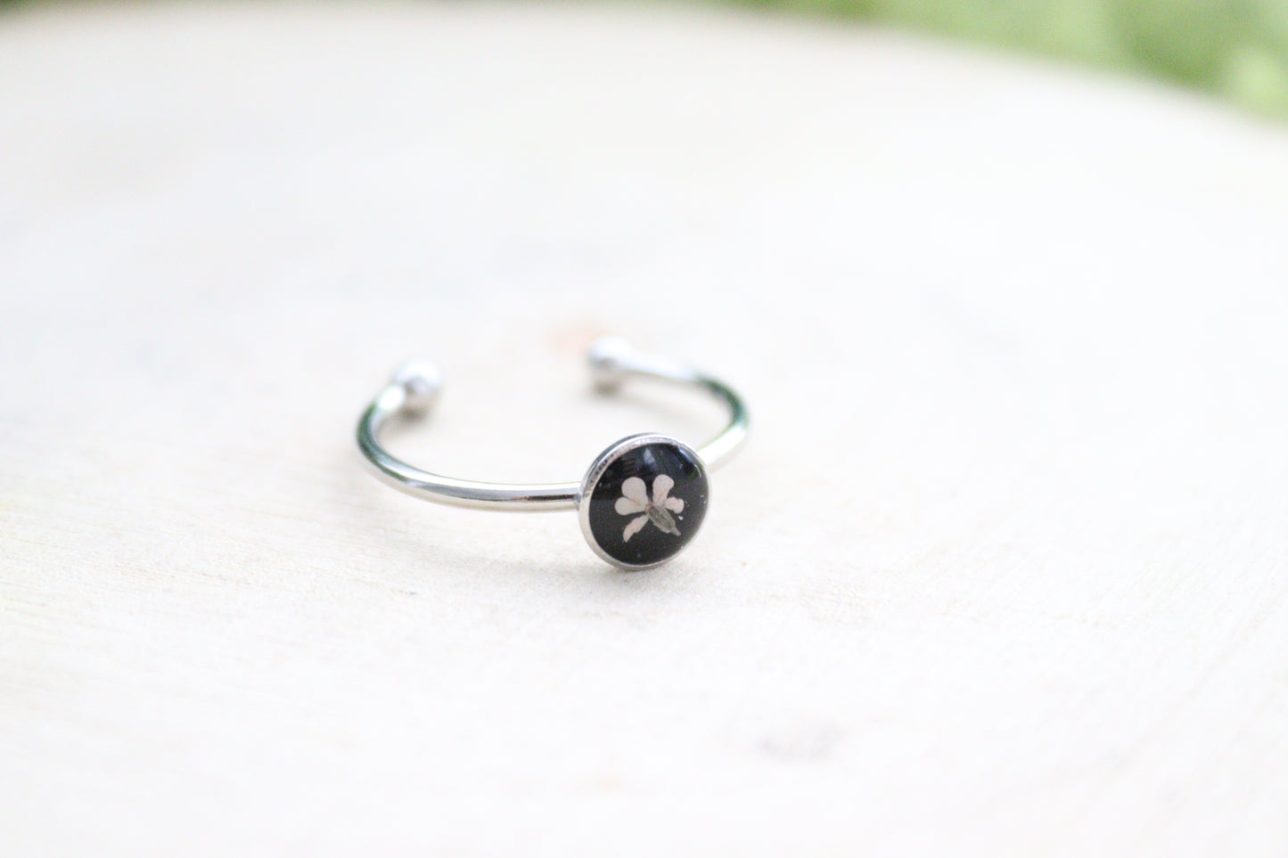 Mini Circle Floral Adjustable Rings