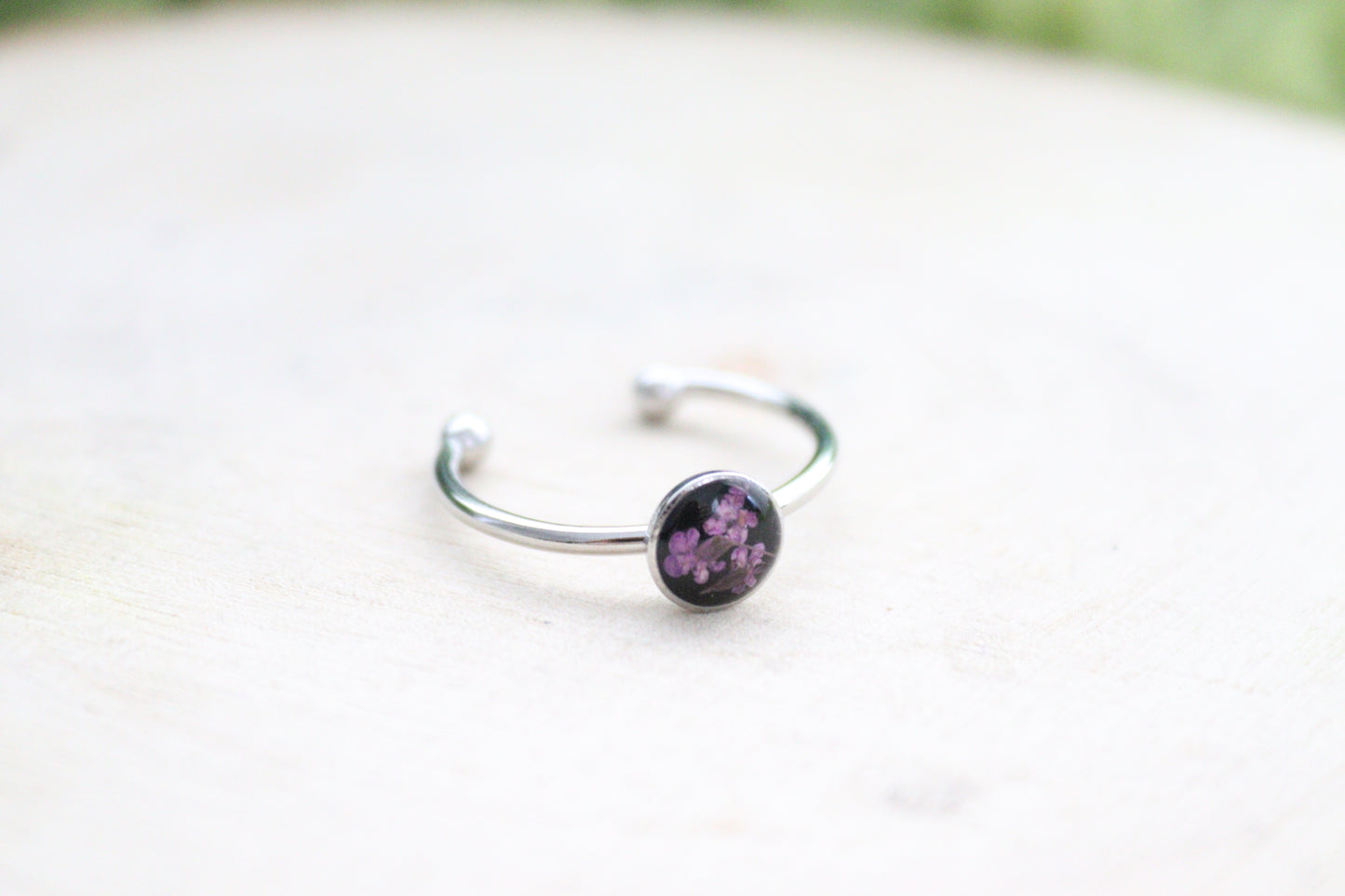 Mini Circle Floral Adjustable Rings
