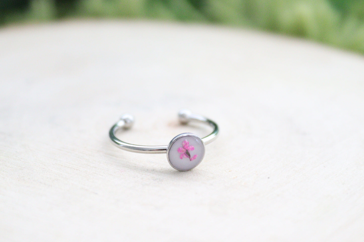Mini Circle Floral Adjustable Rings