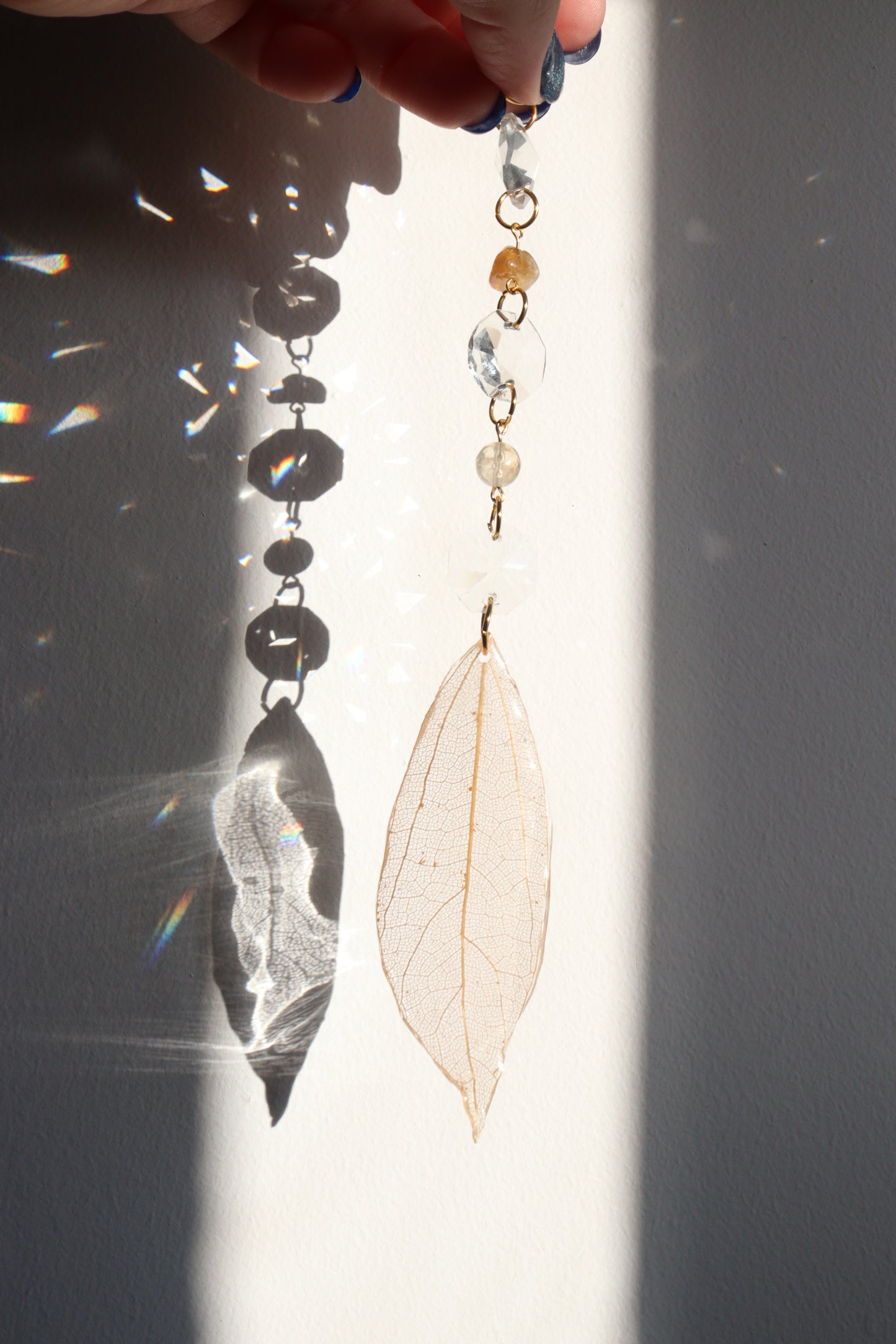 Golden Leaf Skeleton Sun Catcher