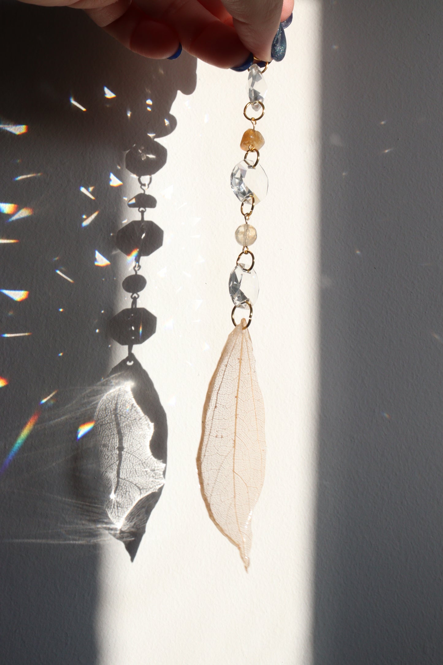 Golden Leaf Skeleton Sun Catcher