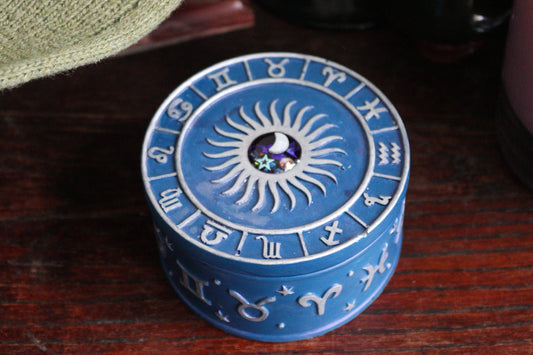 Blue Zodiac Trinket Box