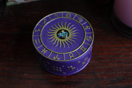 Purple Zodiac Trinket Box