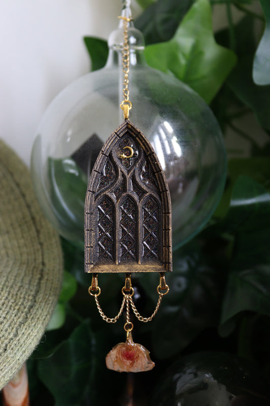 Mini Gothic Window & Rose Wall Hanging