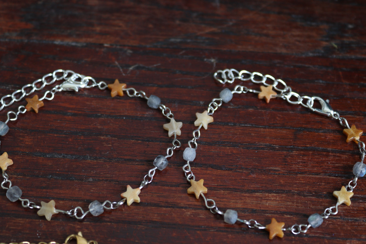 Yellow Calcite Star & Labradorite Bracelets