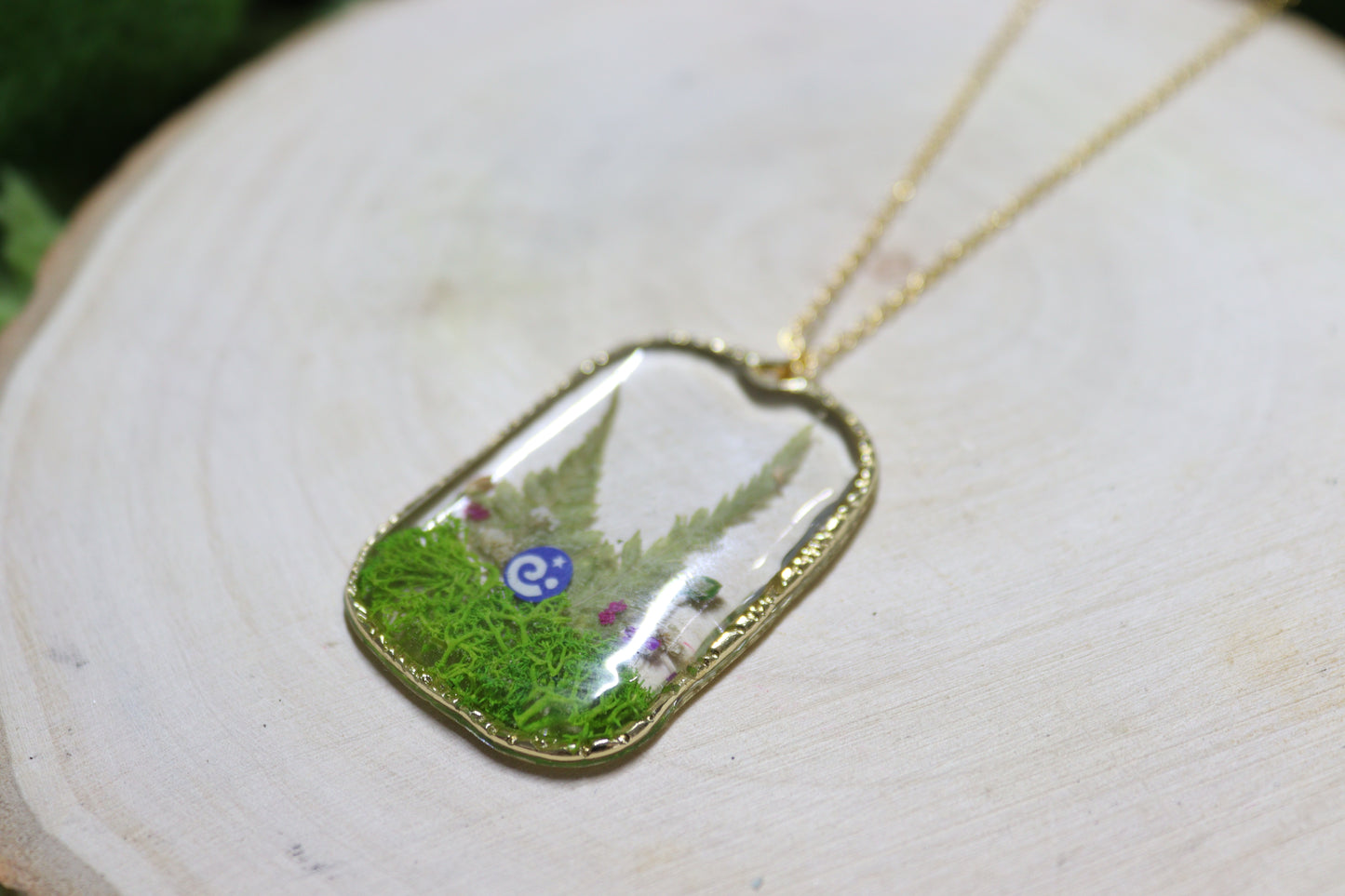 Ferns Square Animal Crossing Fossil Pendant