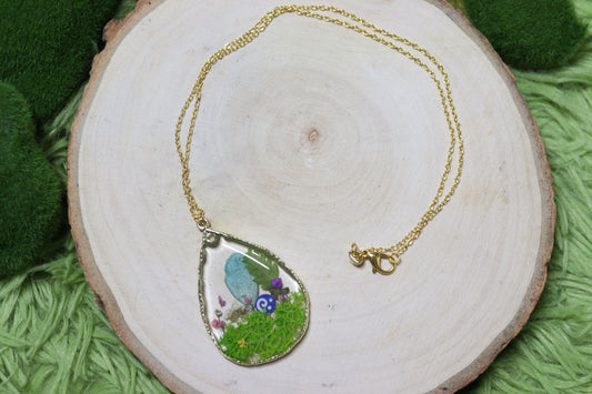 Hydrangea Teardrop Animal Crossing Fossil Pendant