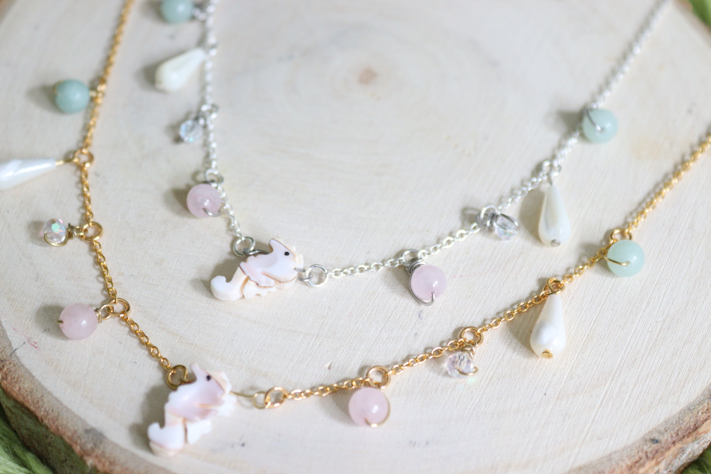 Shell Seahorse Charm Necklaces