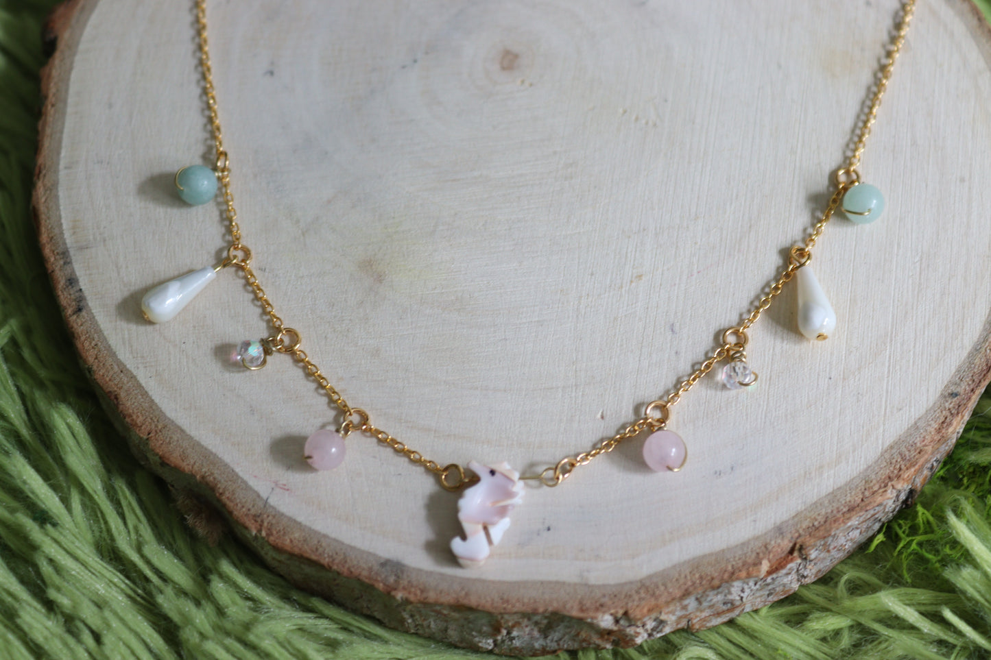 Shell Seahorse Charm Necklaces