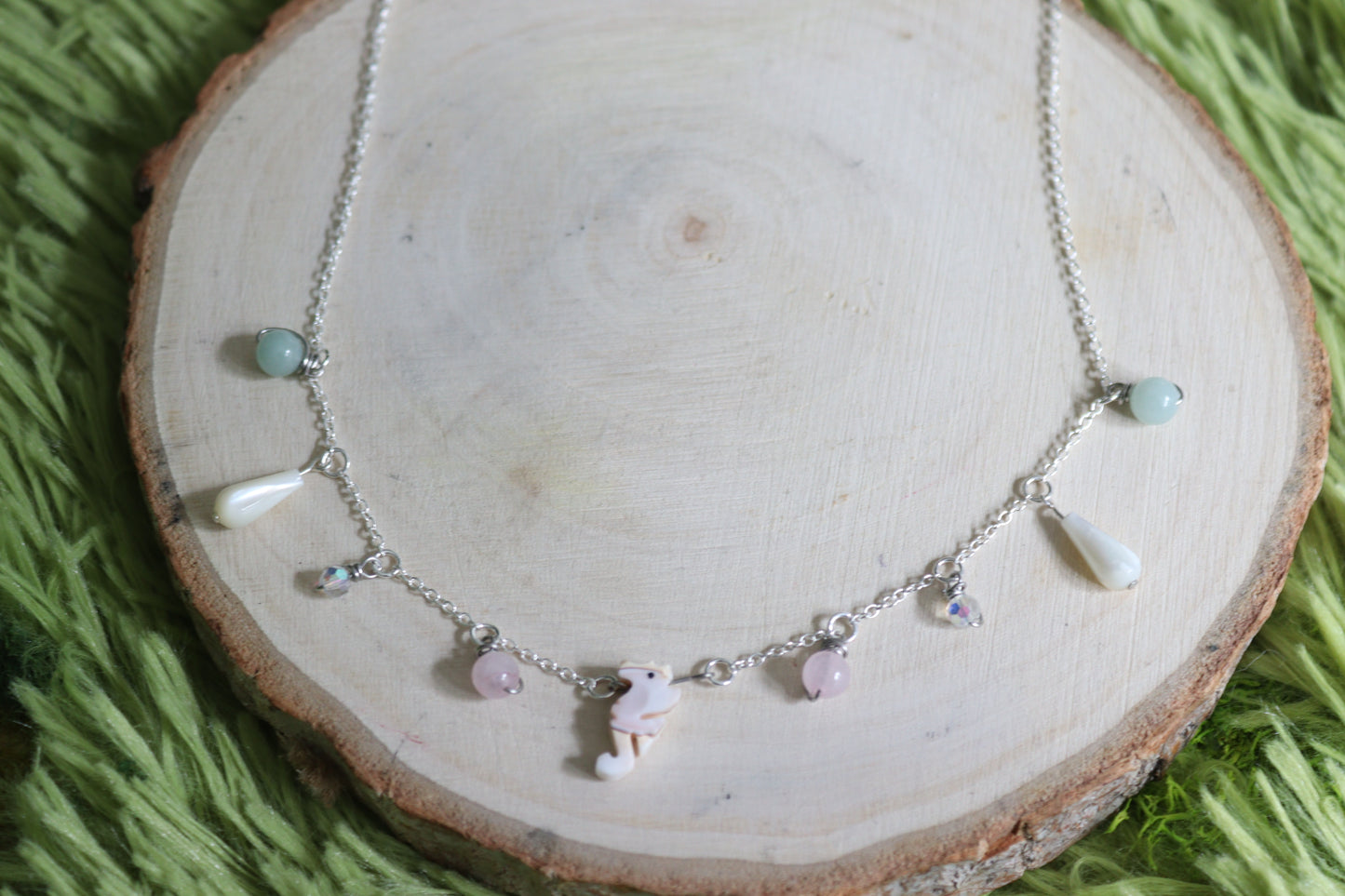 Shell Seahorse Charm Necklaces