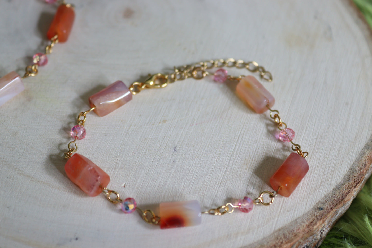 Carnelian Crystal Shimmer Bracelets