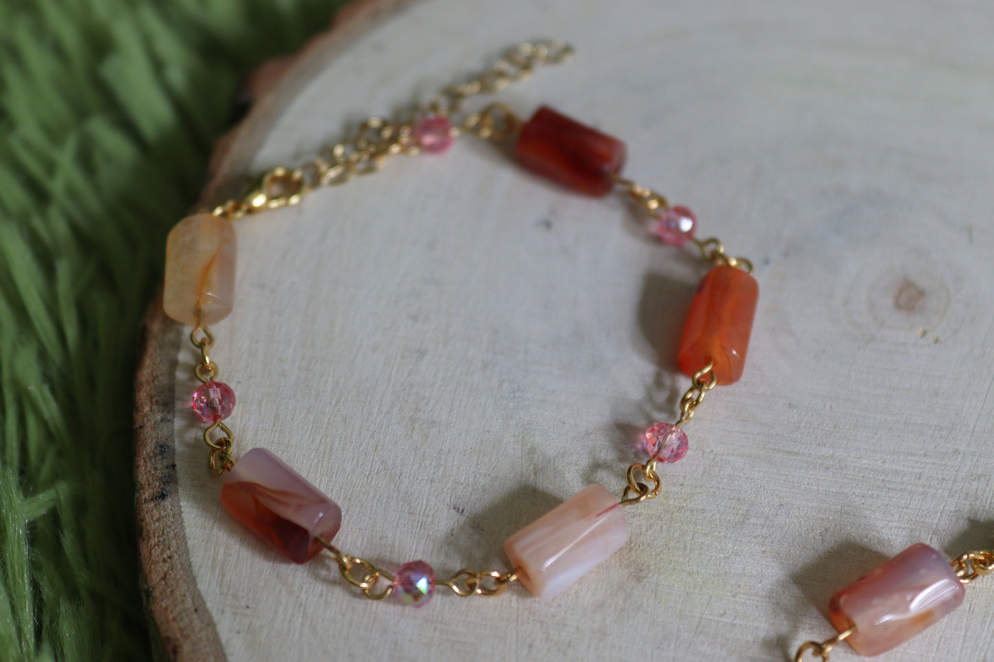 Carnelian Crystal Shimmer Bracelets