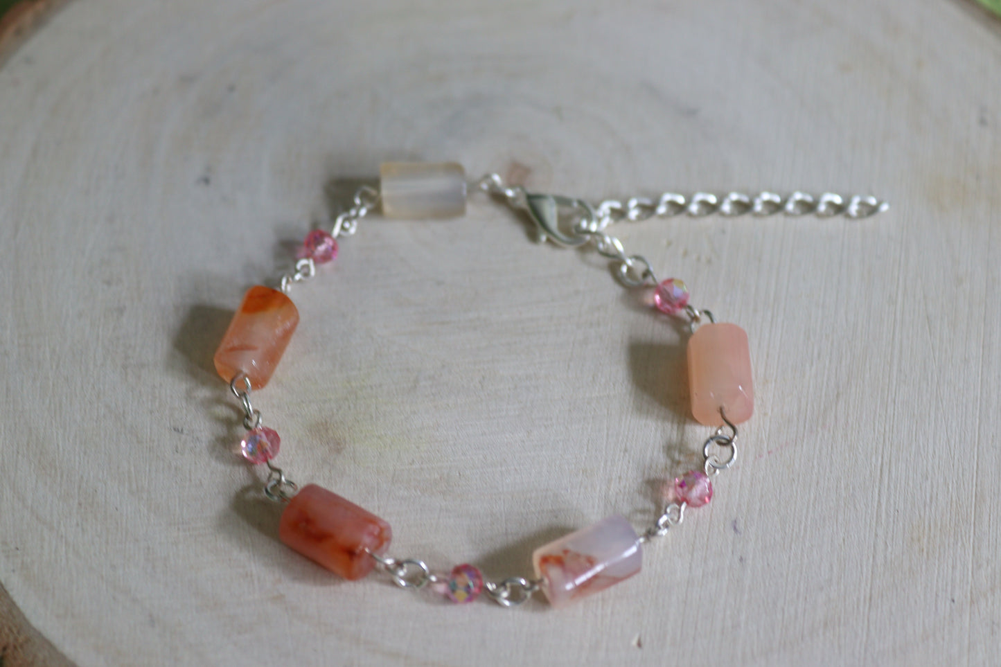 Carnelian Crystal Shimmer Bracelets